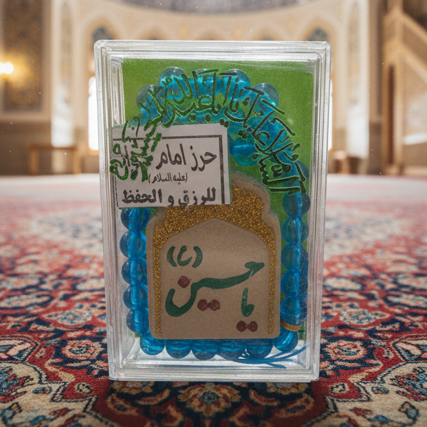 سجدة محراب و مسبحة زجاج و حرز كود 14