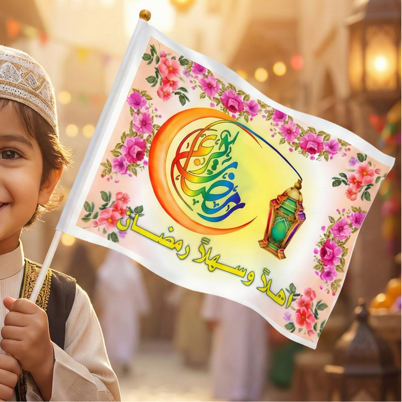 علم قماش شهر رمضان 20×30